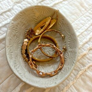 4 Kate Spade Rose Gold Bracelets and 1 Pair Rose Gold Earrings